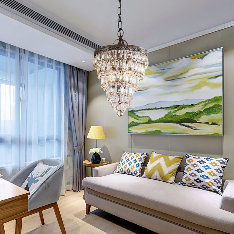 Crystal Inverted Pyramid Chandelier-DWHOME