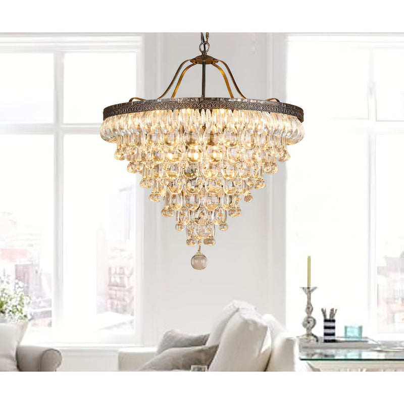 Crystal Inverted Pyramid Chandelier-DWHOME