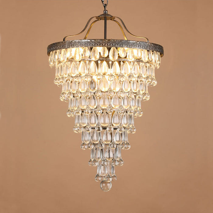 Crystal Inverted Pyramid Chandelier-DWHOME