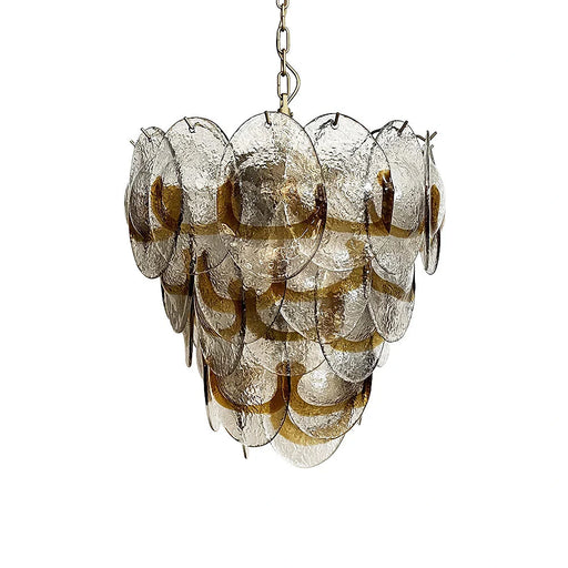 Mazzega Murano Transparent Amber Glasses Chandelier-DWHOME