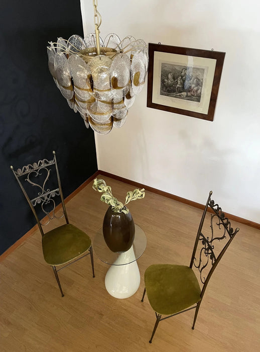 Mazzega Murano Transparent Amber Glasses Chandelier-DWHOME