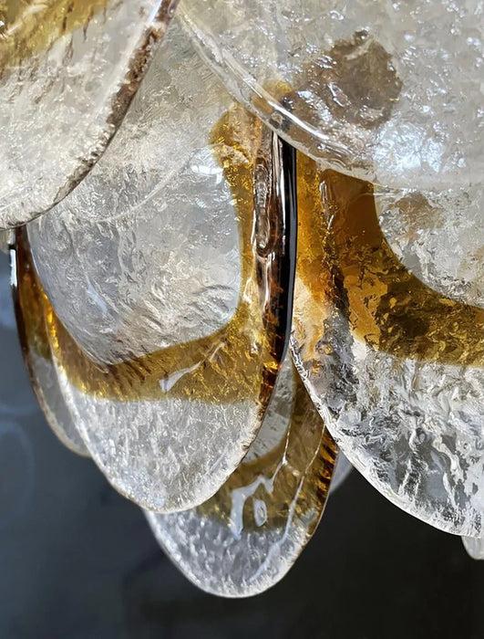 Mazzega Murano Transparent Amber Glasses Chandelier-DWHOME