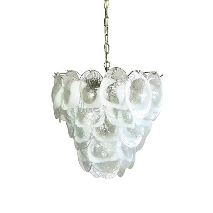 Mazzega Murano Transparent White Glasses Chandelier-DWHOME