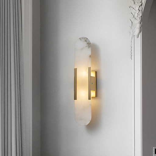 Melange Elongated Alabaster Wall Lamp.