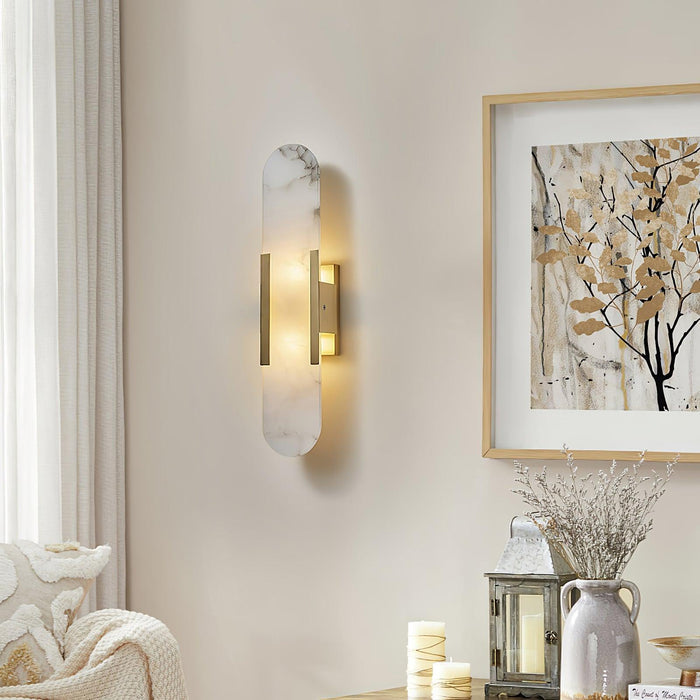 Melange Elongated Alabaster Wall Lamp - DWHOME