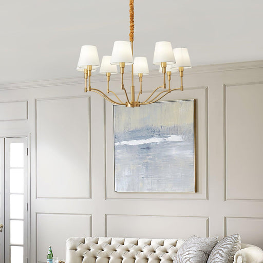 Meridian Mid Century Brass Chandelier-DWHOME