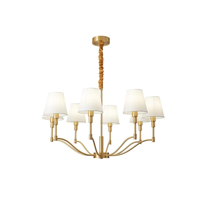 Meridian Mid Century Brass Chandelier.