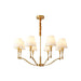 Meridian Mid Century Brass Chandelier-DWHOME