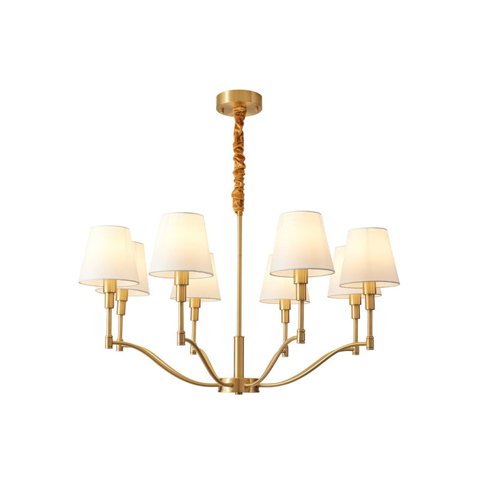 Meridian Mid Century Brass Chandelier.