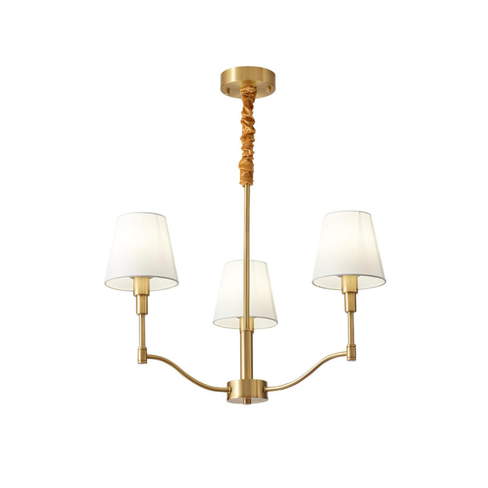 Meridian Mid Century Brass Chandelier - Vakkerlight