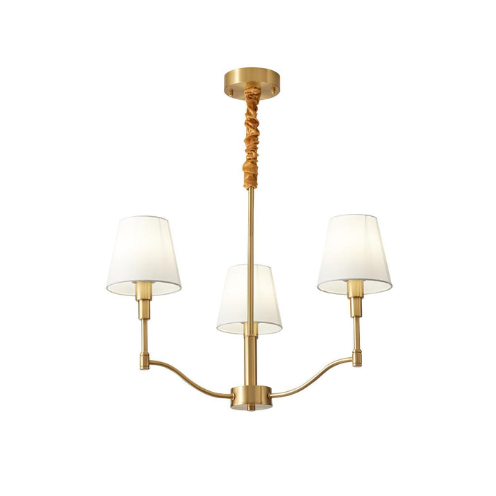 Meridian Mid Century Brass Chandelier-DWHOME
