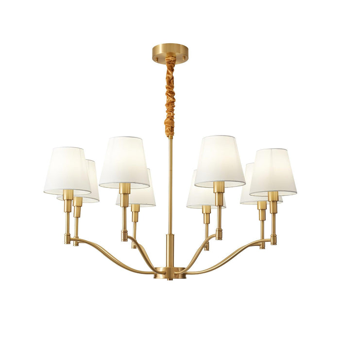 Meridian Mid Century Brass Chandelier-DWHOME