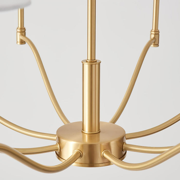 Meridian Mid Century Brass Chandelier.