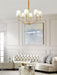 Meridian Mid Century Brass Chandelier-DWHOME