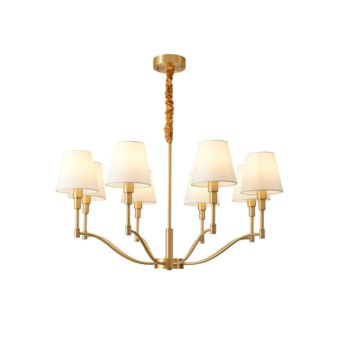 Meridian Mid Century Brass Chandelier-DWHOME