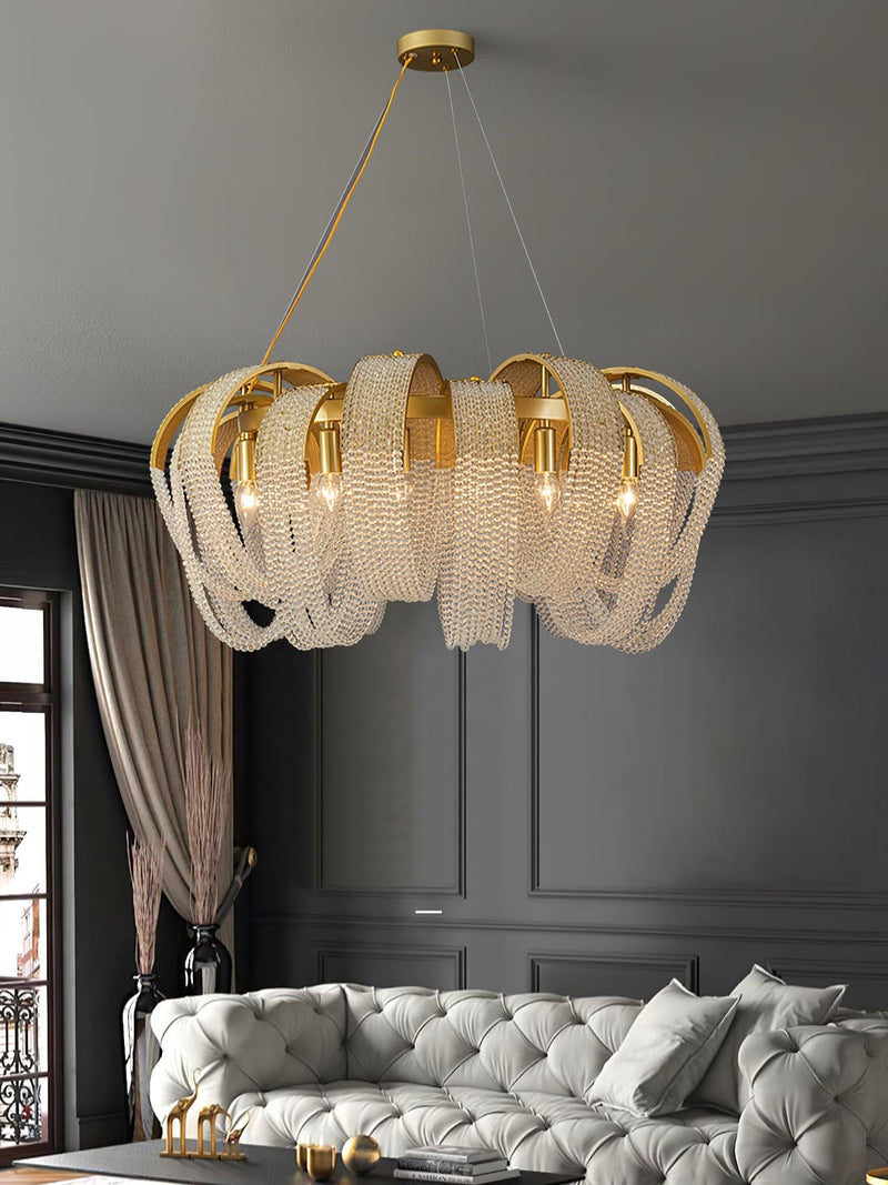 Mesh Crystal Chandelier-DWHOME