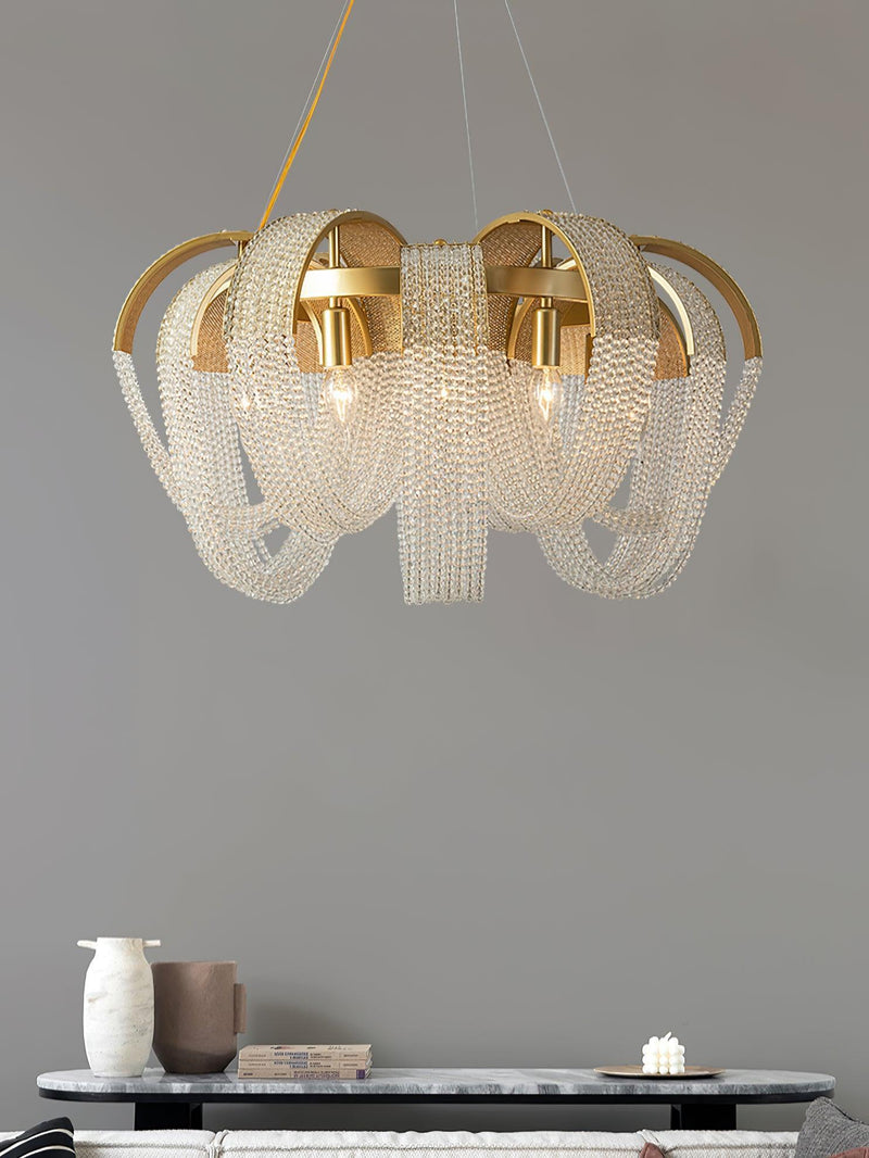 Mesh Crystal Chandelier-DWHOME