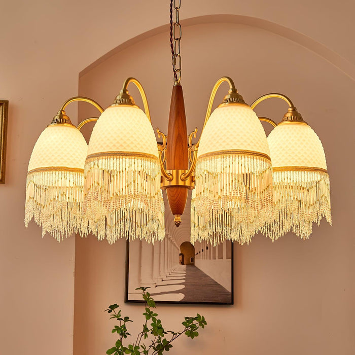 Mesh Tassel Glass Chandelier - DWHOME