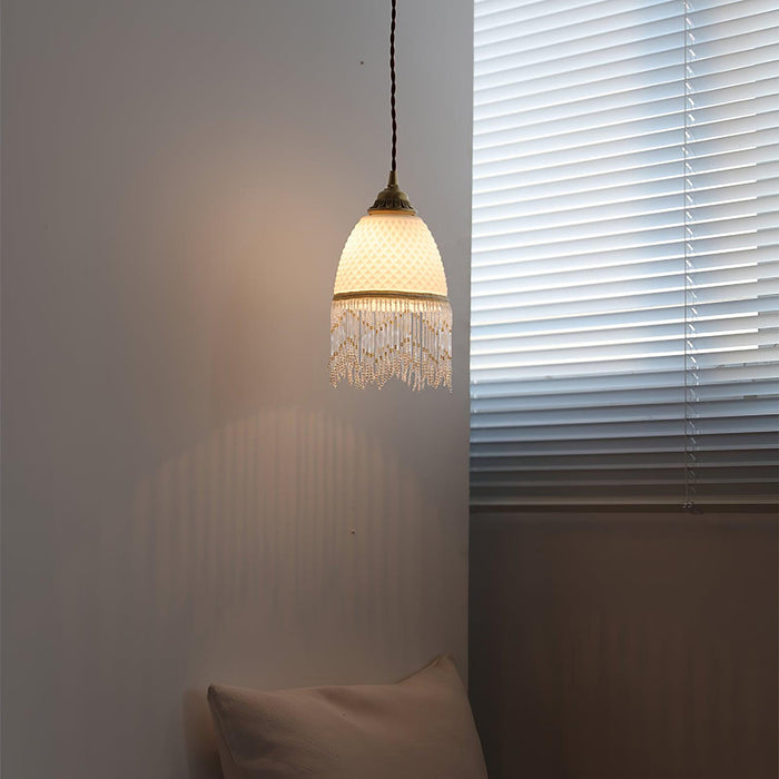 Mesh Tassel Glass Pendant Light.