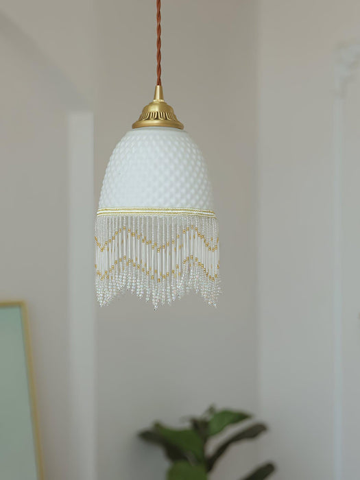 Mesh Tassel Glass Pendant Light-DWHOME