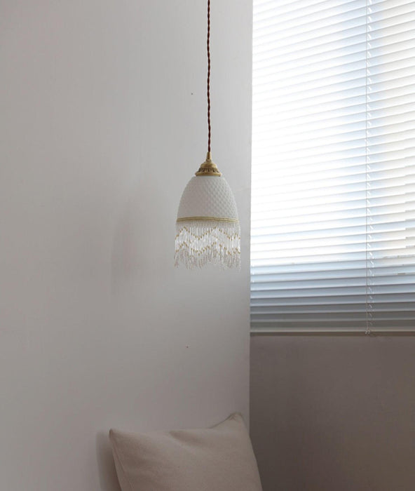 Mesh Tassel Glass Pendant Light.