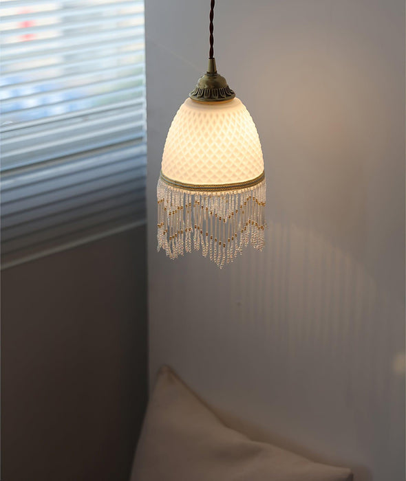 Mesh Tassel Glass Pendant Light.