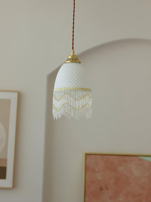 Mesh Tassel Glass Pendant Light.