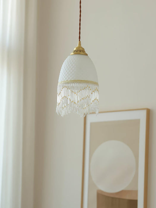 Mesh Tassel Glass Pendant Light.