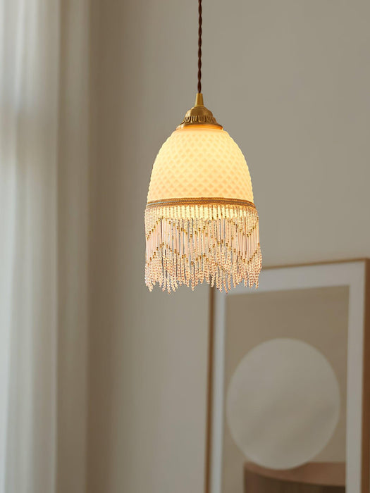 Mesh Tassel Glass Pendant Light.