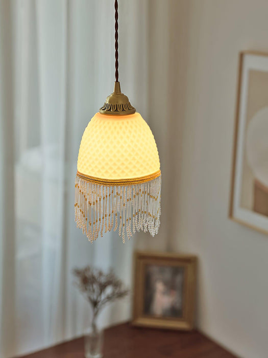 Mesh Tassel Glass Pendant Light.