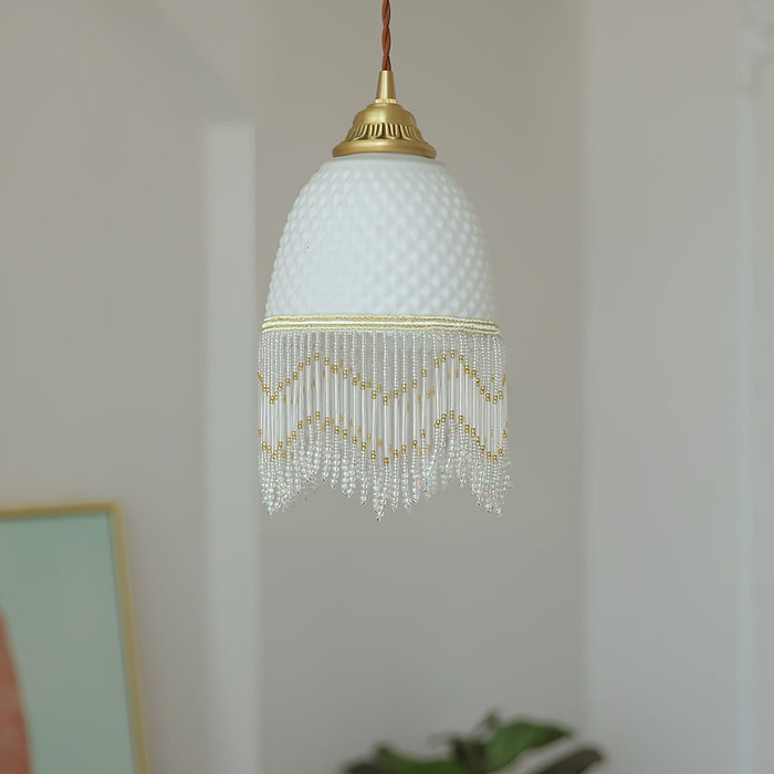 Mesh Tassel Glass Pendant Light-DWHOME