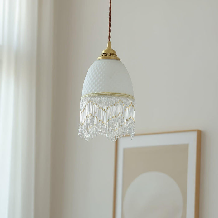 Mesh Tassel Glass Pendant Light.