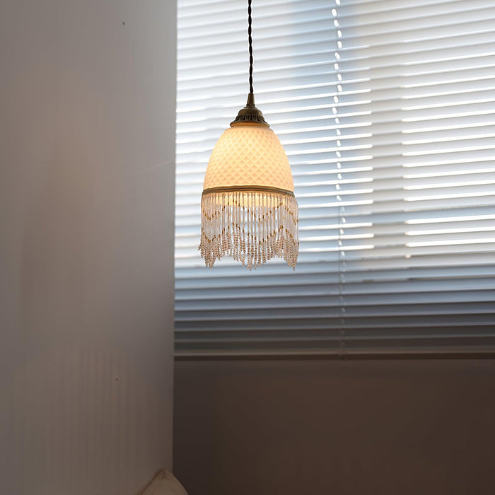 Mesh Tassel Glass Pendant Light.