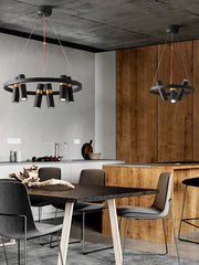 Black Mutil Pipe Chandelier-DWHOME