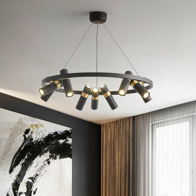 Black Mutil Pipe Chandelier-DWHOME
