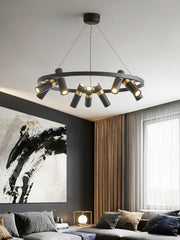 Black Mutil Pipe Chandelier-DWHOME