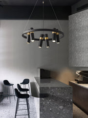 Black Mutil Pipe Chandelier-DWHOME
