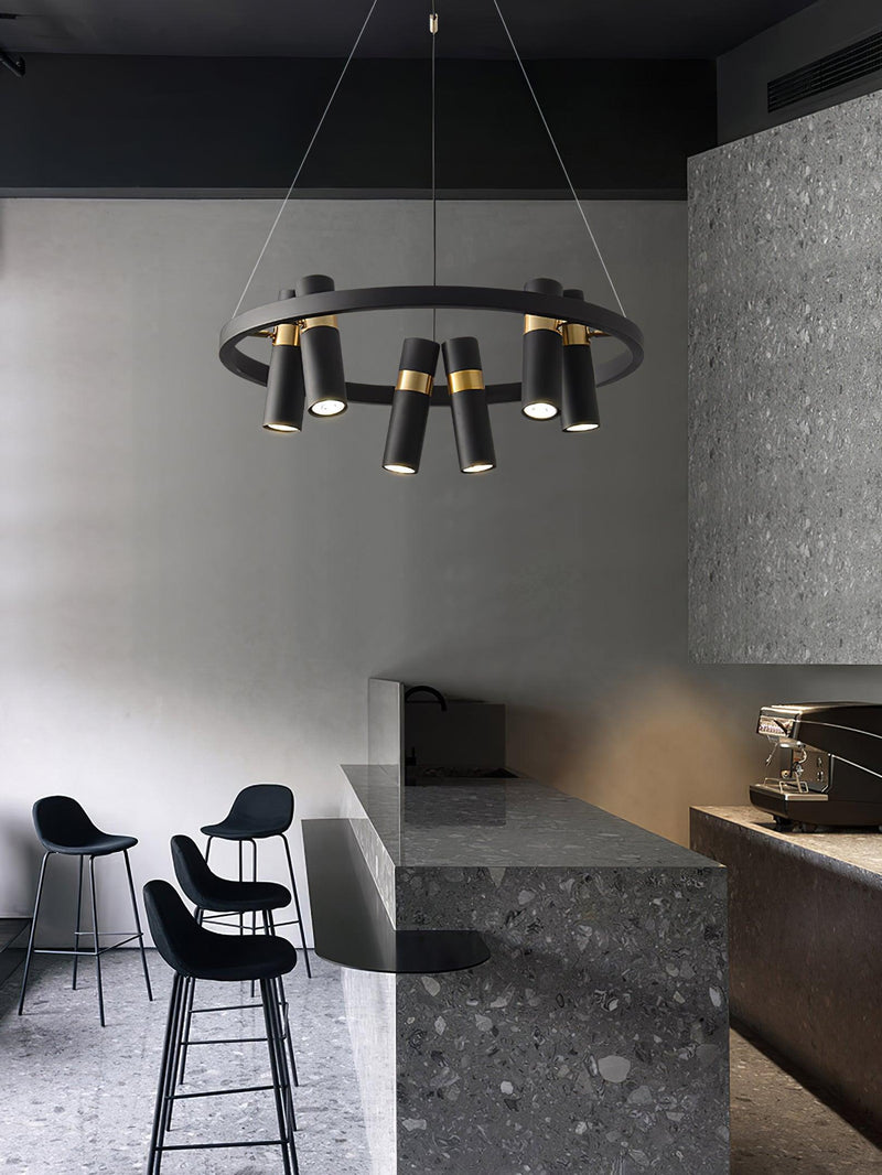Black Mutil Pipe Chandelier-DWHOME