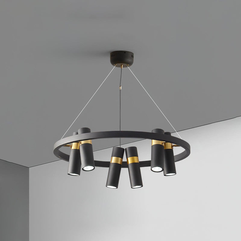 Black Mutil Pipe Chandelier-DWHOME