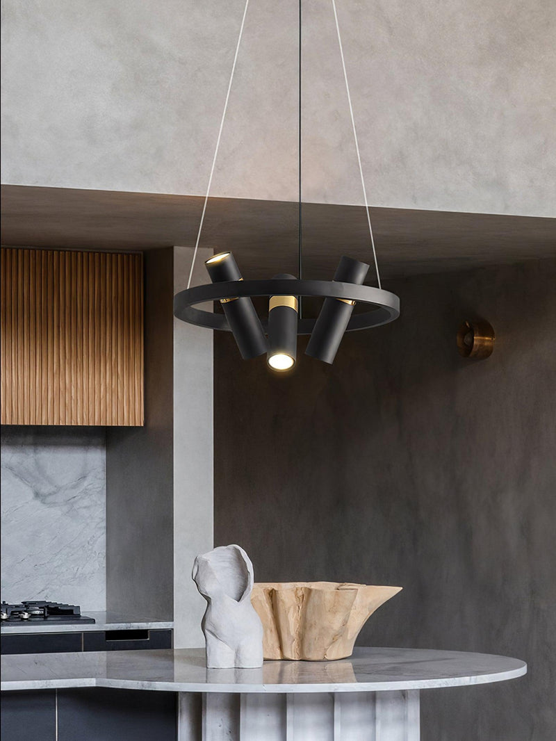 Black Mutil Pipe Chandelier-DWHOME