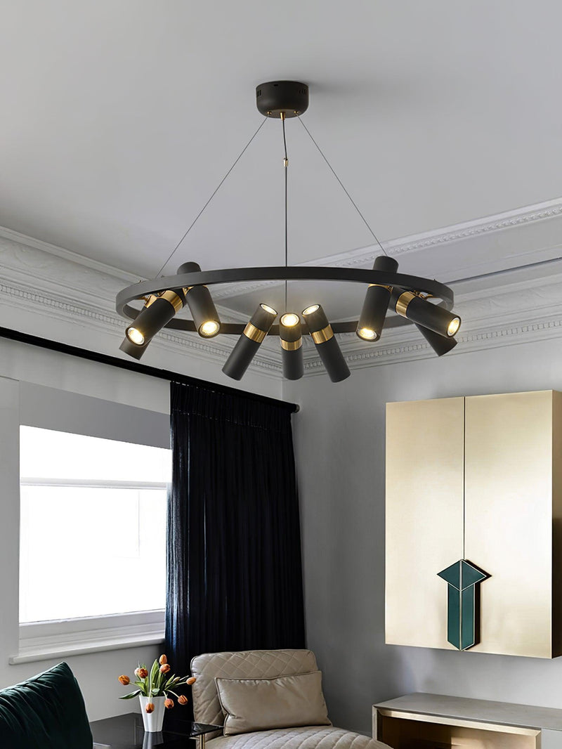 Black Mutil Pipe Chandelier-DWHOME