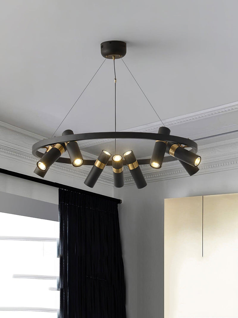 Black Mutil Pipe Chandelier-DWHOME