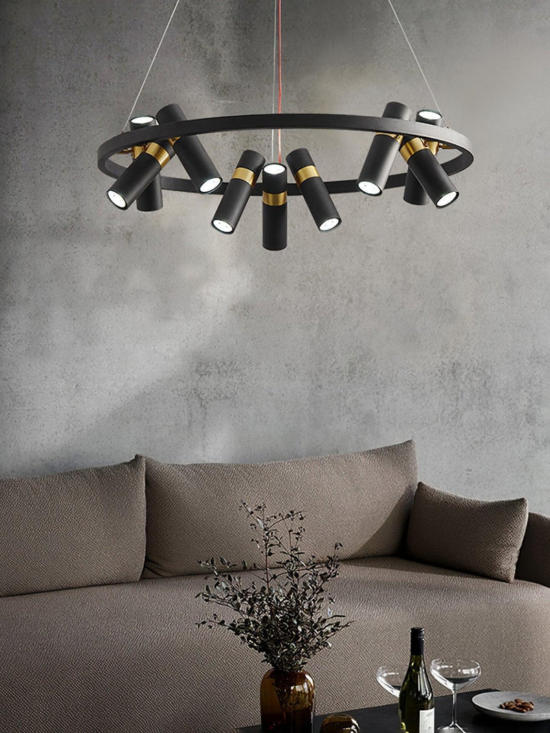 Black Mutil Pipe Chandelier-DWHOME
