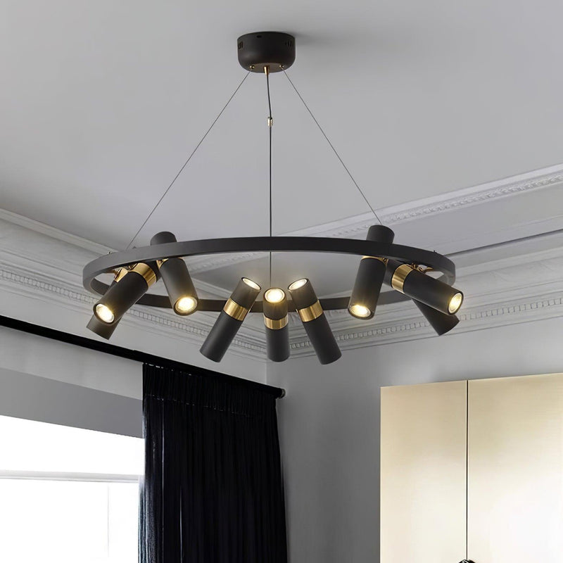 Black Mutil Pipe Chandelier-DWHOME