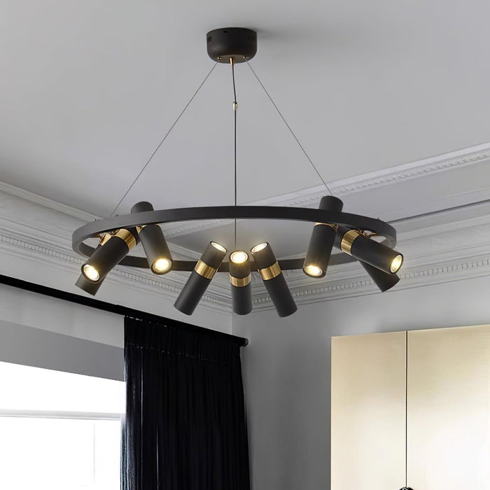 Black Mutil Pipe Chandelier.