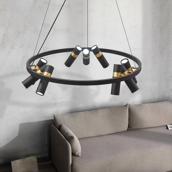 Black Mutil Pipe Chandelier.