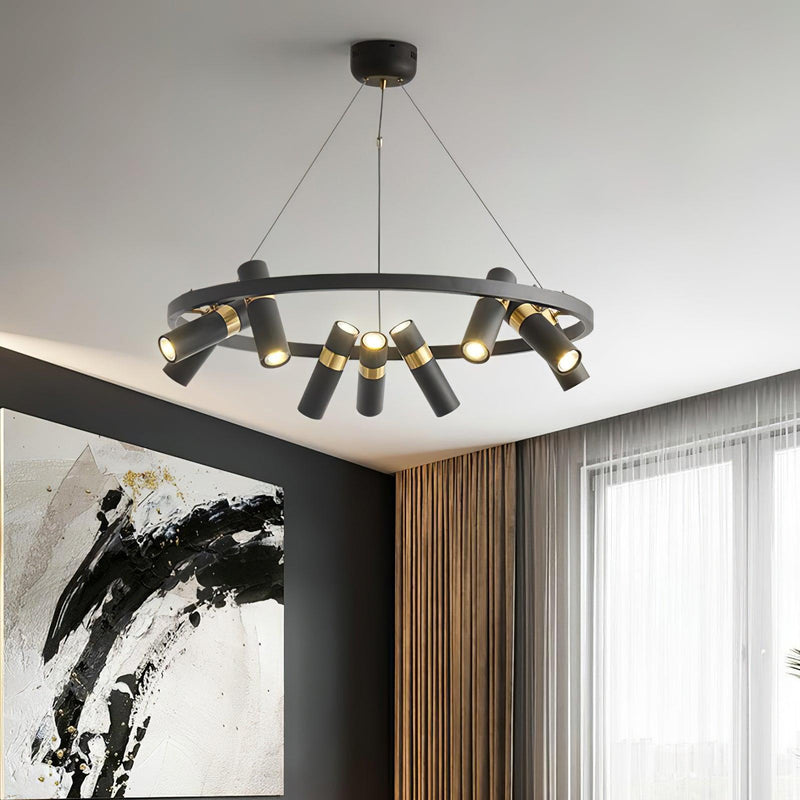 Black Mutil Pipe Chandelier-DWHOME