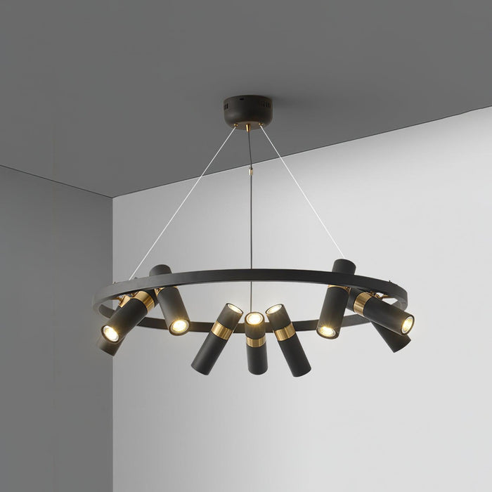 Black Mutil Pipe Chandelier.