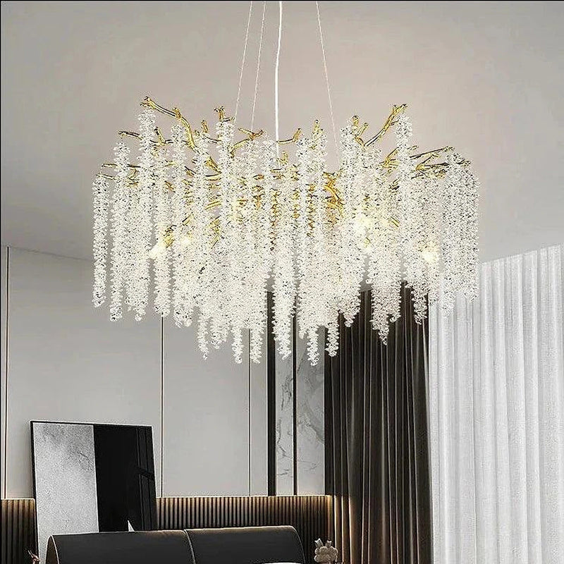 Mia Luxury Round Branch Crystal Ceiling Chandelier-DWHOME