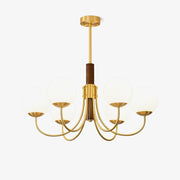 Midas Touch Walnut Sphere Chandelier-DWHOME
